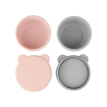 Silikon Kapaklı Mini Kase 2'li Pinky Pink-gri 5 Adet