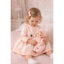 Babyhola Benekli Kabartmalı Kız Bebek Elbise 15439 Somon