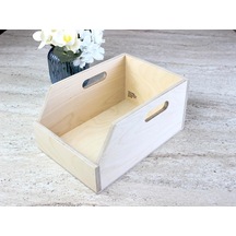 Organizer Ahşap Sandık Kutu 7 7 İnç Plak İçin Uygun Boyut Doğal Boyasız Diğer