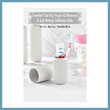 Bezos Beyaz Seyahat Tipi Diş Fırçası & Aksesuar Kutusu & Çok Amaçlı Saklama Kabı Mbt06