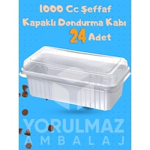 1000 Cc Şeffaf Kapaklı Dondurma & Meze Kabı Kullan At Gıda Kabı 49354017
