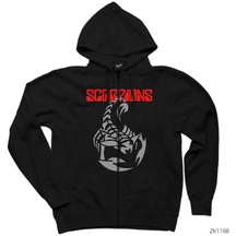 Scorpions Red Siyah Fermuarlı Kapşonlu Sweatshirt