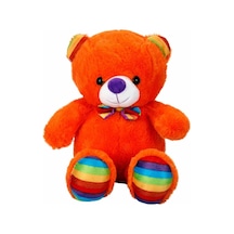 2962 Oturan Kurdeleli Renkli Peluş Ayı 30 Cm -