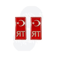 Kırmızı Türkiye Tr Plaka Sticker - 2'li Set Abanoz