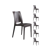 6 Adet Rattan Kahve Sandalye / Balkon-bahçe-teras Kahverengi