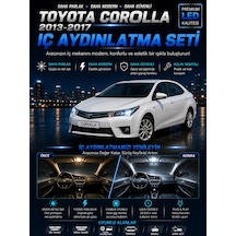Toyota Corolla 2013-2017 Uyumlu 6000k Led İç Aydınlatma Seti Parlak Beyaz Araç İçi Ampul Seti
