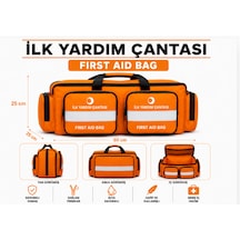İlk Yardım Çantası Maxi Turuncu İki Cepli