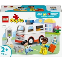 Town Ambulans Ve Sürücü 10447-2 Yaş Ve Üzeri Çocuklar İçin Eğitici Ve Yaratıcı Oyuncak Yapım Seti 19 Parça