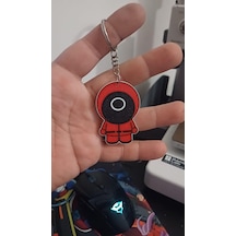 Squid Game Çemberi Sevimli Figür Karakter Anahtarlık Çok Renkli