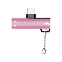 Ally Type-C to 3.5 MM Anahtarlık Dönüştürücü Adaptör Pembe