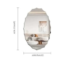 Pazly Akrilik Oval Ayna Duvar Çıkartması - Kendinden Yapışkanlı Şık Dekor