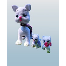 Amigurumi Kedi Ve Yavruları. Anneli Bebekli Set Oyuncak Hayvanlar