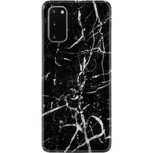 Samsung Uyumlu Galaxy A02S Kılıf Silikon Black Marble 3 1382
