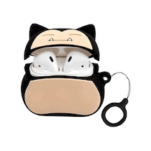 E2M Apple Uyumlu AirPods 1-2 Kılıf Snorlax Siyah