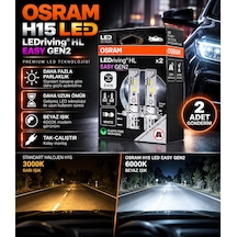 Osram H15 Led Easy Gen2 6000k 2 Li Set Beyaz Işık Plug & Play Premium Far Ampulü