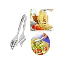 Paslanmaz Makarna Maşası 21 Cm Paslanmaz Çelik Gümüş