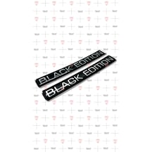 Black Edition Gümüş Siyah 3D Logo Sticker 2 Adet