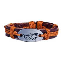 Tblk01334 Aşk Oku İpli Deri Unisex Bileklik 1301-1350 Çok Renkli