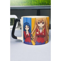 Toradora Anime Baskılı Seramik Lüks Kupa 1 Adet Özel Siyah Kulp Dalga Kulp V1d Çok Renkli