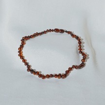 Koyu Vişne Kehribar Diş Kolyesi