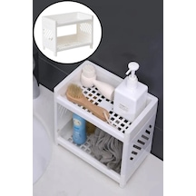 Bayev Venedik 2 Katlı Plastik Banyo Rafı - Banyo Organizeri Beyaz