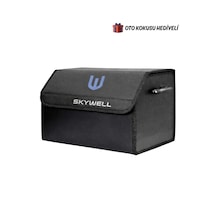 Skywell Marka Logolu Oto Bagaj Organizer Çanta Oto Bagaj Çantası 2 Bölmeli Suni Deri Boyutlar : 48 Cm X 31 Cm X 29 Cm