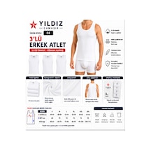 Yıldız Çamaşır Erkek Ribana Askılı Atlet 04-18-21 - 3 Adet Beyaz
