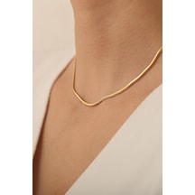 14 Ayar Altın Orta Kalın Balık Sırtı Kolye 2 Mm Sarı Altın