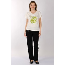 Daıdo Kadın T-shirt 20y311900818 Ekru