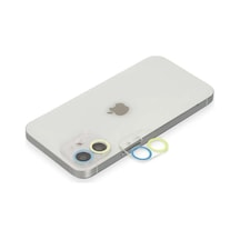 İphone 11 Renkli Kamera Lens Koruma Cam - Sarı-mavi Diğer