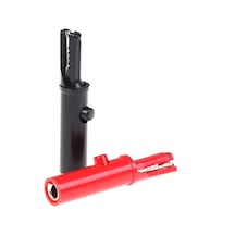 Sunshine011 2 Adet Prokit Düğme Tipi Yalıtımlı 4mm Çıtçıt Seti, Metal Malzeme, Şarjsız Kırmızı Siyah Kelepçe