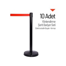 İleri Trafik  Yönlendirme Şerit Bariyer 10 Adet  Set-2022 - Kırmızı Şerit