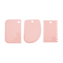 Plastik Hamur, Pasta, Börek Şekillendirme, Kazıma, Kesme Seti, Açık Pembe, 3'lü Set Diğer