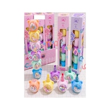 Pullu Ayıcık Yumurtlayan Fosforlu Kalem 1 Paket 5 Renk Pullu Ayıcık Figürlü İşaret Kalemi Mini 5 Li Fosforlu Kal Genel