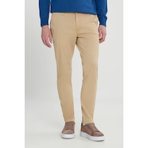AC&Co / Altınyıldız Classics Erkek Bej Comfort Fit Rahat Kesim Pamuklu Esnek Armürlü Yan Cep Pantolon Bej