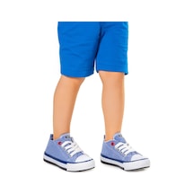 Kiko Kids Tinna Bağcıklı Erkek Bebek Keten Spor Ayakkabı Kot Mavi