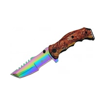 Tanto Fst 3039 A Tırtıklı Gökkuşağı Kamp Çakı 23 Cm - G10 Sap, Yarı Otomatik