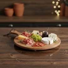 Akasya Sunum Tabağı Ve Servis Tahtası 40x30 Cm Doğal Ahşap Modern Peynir Şarküteri Pizza Ve Kahvaltı Tahtası Sa Çok Renkli