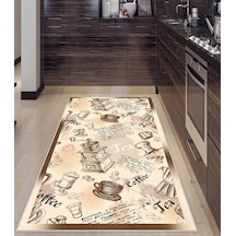 West Home Dijital Baskılı Yıkanabilir Kaymaz Taban Mutfak Halısı Wh 356 Beige