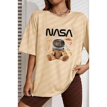 Unisex Nasabear Baskılı T-shirt Bej