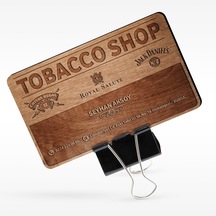Kişiye Özel Mesleki Tobacco Shop & Tekel Bayi Ahşap Kartvizit (Mo