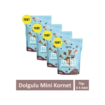 Kakaolu Fındık Kreması Ve Sütlü Çikolata Dolgulu Mini Kornet 75 Gr X 4 Adet