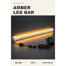 Onerous 50 Cm 12v Amber Led Bar, Anahtarlı, Adaptörlü, Yapışkanlı Turuncu