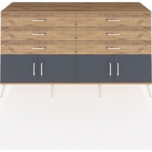 Hyperion Konsol 2 Raflı 6 Çekmeceli 4 Kapaklı 176x44x99 Çam-antra Çam-antrasit/çam