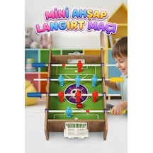 Masaüstü Ahşap Mini Futbol Maçı Taşınabilir 2 Kişilik Pratik Küçük Eğlenceli Oyuncak Langırt