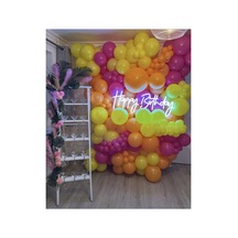 Pastel Turuncu Sarı Ve Fuşya Balon Zinciri 100 Adet Mix