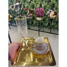 Paşabahçe Gerçek Yaldızlı 6'lı Amore Kahve Yanı Su Bardağı