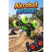 Uzaktan Kumandalı Akrobat Araba - 360 Derece Dönen Takla Atan Çılgın Stunt Car - Yeşil