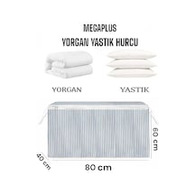 Megaplus Yorgan Yastık Hurcu En Büyük Boy Hurç Sandık Tipi Hurç 80 X 60 Kumaş Gri Tr Diğer