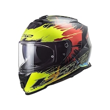 Ls2 Storm 2 Drop Full Face Motosiklet Kaskı 66893 Siyah Sarı Kırmızı